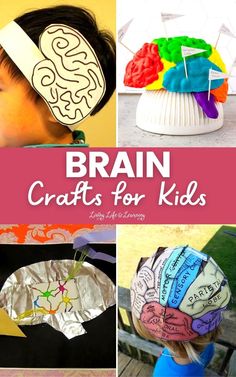 several different pictures with the words brain crafts for kids