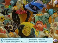 an image of the ocean with many different types of fish and sea creatures in it