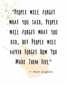 a quote from mary angelo on people will forget what you said