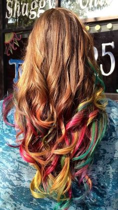 Shatush Hair, Multicolor Hair, Hair Rainbow, Rainbow Ombre, Costume Noir, Auburn Hair, Mermaid Hair, Rainbow Hair