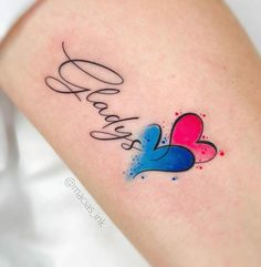 a tattoo with the word love written on it