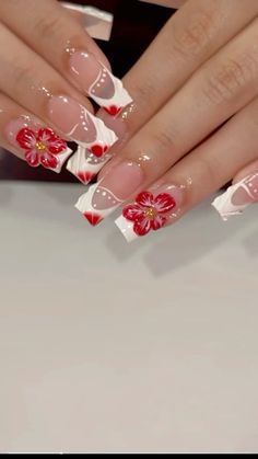 Red Acrylic Nails, Summery Nails, Girly Acrylic Nails, Short Square Acrylic Nails, Acrylic Nails Coffin Pink, Unique Acrylic Nails, Long Square Acrylic Nails, Bling Acrylic Nails, Acrylic Nails Coffin Short