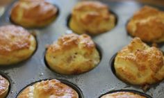 muffins are sitting in the pan ready to be baked and eaten for consumption