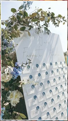 Wedding Seating Chart Ideas - Everybody's favorite online store. Click to get everything you love immediately. Non Catered Wedding, Seaglass And Navy Wedding, Subtle Blue Wedding Theme, Hamptons Wedding Theme, Shell Seating Chart Wedding, Blue Tuscan Wedding, Garden Party Wedding Blue, Dusty Blue Italian Wedding, Spring Dusty Blue Wedding