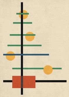 a minimalist christmas tree is featured in this retro style poster from the 1960s's