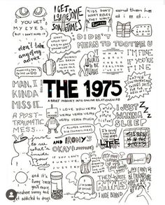 a poster with words written on it that say the 1970s and have been changed to include cartoon characters