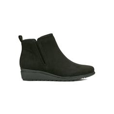 Keep it comfortable in the Easy Spirit Yuna casual booties. It features superior arch support, a wedge heel and slip-on silhouette. Youll want to wear the Yuna all-day long. Size: 5.  Color: Black.  Gender: female.  Age Group: adult. Easy Spirit, Casual Shoe, Comfortable Boots, Wide Boots, Suede Shoes, Leather Slip Ons, Arch Support, Ankle Booties, Wedge Heels