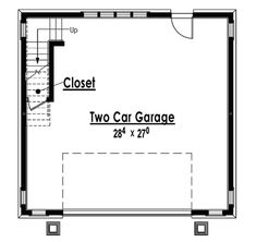 the floor plan for a two car garage