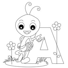 the letter a is for ant coloring page