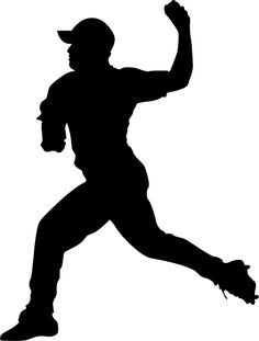 the silhouette of a baseball player is shown