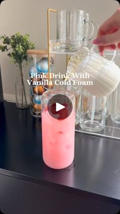 96K views · 13K reactions | Pink Drink with Vanilla Cold Foam🍓☁️ #strawberryacai #refresher #pinkdrinkwithvanillacoldfoam #pinkdrinkathome #pinkdrink #pinkdrinkrecipe #vanillacoldfoam #coldfoamathome #coffee #coffee #delicious #goodmorning #bhfyp #breakfast #morning #cake #homemade #foodstagram #foodphotography #cafe #dessert #foodblogger #starbucks #tea #coffeetime #brunch #refresherathome #strawberryacaistarbucksrefreshers #starbucks #starbucksathome #starbuckspinkdrink | Becca Brews Vanilla Cold Foam, Morning Cake, Pink Drink Recipes, Non Alcoholic Beverages, Starbucks Tea, Boba Shop, Cafe Drinks, Beverage Ideas, Strawberry Acai