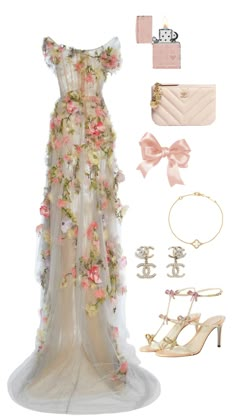 Bridgerton Style Outfits, Bridgerton Outfit Ideas, Spring Princesscore Fancy Dress, Balletcore Floral Print Dress For Garden Party, Brigerton Outfit Inspired, Coquette Spring Garden Party Dress, Spring Evening Coquette Dress, Luxury Whimsical Fairy Dress For Dress-up, Grammy Fashion