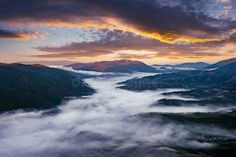 Amazing flowing morning fog in summer mountains royalty free stock photography Sunrise Background, Summer Mountains, Mountains Beautiful, Background Landscape, Morning Fog, Beautiful Sunrise, In Summer, Landscape Photography