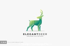 an animal logo with the title elegant deer