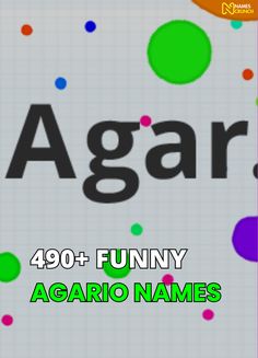 the words agar are written in black and green on a white background with multicolored dots