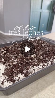 a pan filled with cake sitting on top of a counter