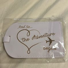 “And So The Adventure Begins” Luggage Tag Perfect For Your Next Trip! Mark Your Bag With This Cute Tag Wedding Luggage Tags, Honeymoon Luggage, Cute Luggage Tags, Luggage Tags Wedding, Cute Luggage, The Adventure Begins, Adventure Begins, And So The Adventure Begins, Travel Themes