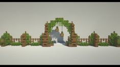 Easy Minecraft Bridge Ideas, Garden Wall Minecraft, Minecraft Hedge Fence, Minecraft Community Ideas, Minecraft Stairs Outside, Minecraft Garden Decorations, Minecraft Fence Designs, Fence Design Minecraft, Minecraft Trees Design