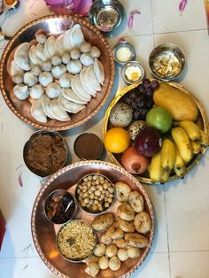 three bowls filled with different types of food