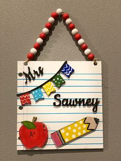 Teacher room sign - Brown Eyed Girls Crafting Teacher Name Signs Diy, Teacher Signs Wooden, Teacher Signs Diy, Schoolroom Ideas, Teacher Appreciation Art, Cricut Classroom, Teacher Welcome Sign, Teacher Desk Signs, Teacher Door Sign