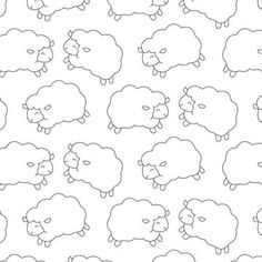 a herd of sheep standing next to each other on top of a white wallpaper