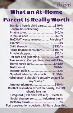 a poster with the words what an at - home parent is really worth on it