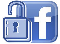 the facebook logo with a padlock on it