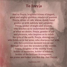 the poem to freyja is written in red ink