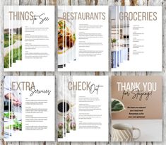 the brochure is open and ready to be used as an advertisement for restaurants