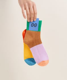 A new color blocked crew sock. Your shoes just got a multi-color companion to elevate their mismatch energy. Note: All socks are final sale. Branded Gift Ideas, Socks Ads, Sock Design Ideas, Sock Inspiration, Ceramic Toys, Packaging Socks, Sock Packaging, Retro Socks, Beanie Design