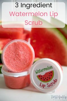 Make Lip Scrub, Lip Peeling, Watermelon Lip Scrub, Spa Recipes, Sugar Scrub Homemade