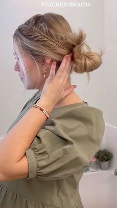 Feeling all the feels about my hoco hairstyle! 😍 From elegant updos to romantic curls, there's a look for every vibe. 💁‍♀️ #hoco #hairinspo #glam #specialoccasion #feelingbeautiful Slick Back Homecoming Hair, Emily Hairstyles, Gameday Hairstyles, Nursing Hair, Fun Updos, Gameday Hair, Venus Of Willendorf, Nurse Hairstyles, Elegant Updos