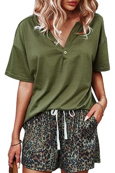 Amazon.com: Winter Camping Outfits For Women Casual Lounge Outfits, Winter Camping Outfits, Green Cheetah Print, Cheetah Print Shirt, Camping Outfits For Women, Cheetah Print Shirts, Leopard Print Shorts, Winter Camping