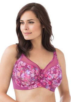 Beautifully designed in smooth satin with a sheer top cup that gives you a lighter look and more feminine feel. Get maximum lift and shaping with a supportive underwire, and achieve your perfect fit with adjustable straps. You'll love the classic colors and fun prints. Firm Lift: our most supportive underwire bra for the ultimate lift Back closurePoly/nylon/spandex; importedHand wash | Plus Size Women's Goddess® Keira and Kayla Underwire Bra 6090/6162 by Goddess in Summer Time (Size 42 N) Goddess Bras, Swim Leggings, High Waisted Swim Bottoms, Blouse Tank Top, High Waisted Swim, Tankini Set, Tankini Swimsuits, Bra And Panty Sets