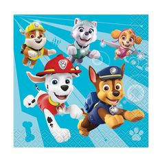 the paw patrol napkins are designed to look like they have different characters on them