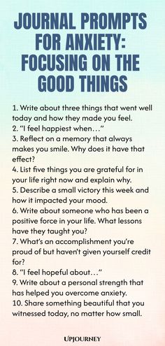 Explore these journal prompts designed to help you lessen anxiety by shifting your focus towards the good things in life. By acknowledging positive moments, big or small, you can cultivate a sense of calm and gratitude within yourself. Incorporate these prompts into your daily routine to promote mindfulness and positivity in your life. Start journaling today and embrace a more optimistic mindset! Mindfulness Prompts, Optimistic Mindset, Work Etiquette, Psychology Terms, Life Skills Kids, Relationship Quizzes, Start Journaling, Good Things In Life, Creating A Bullet Journal