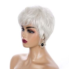 Full Wig Synthetic High-Temperature Fiber Layered Natural Synthetic Hair Short Layered Wig With Bang Short Natural Straight Style Short Blonde Wigs For Women Layered Synthetic Heat Resistant Pixie Hairstyle Hair Wig Synthetic Heat Resistant Halloween Cosplay Costume Wig Adjustable Straps Medium Cap Size 21.5inch-23inch Mixed Blonde Hair Wigs Platinum Blonde Short Wigs, Mixed Blonde Hair, Short Blonde Wigs, White Pixie Cut, Layered Wig, Brown With Blonde Highlights, Blonde Wigs, Black Hair Extensions, Short Layered