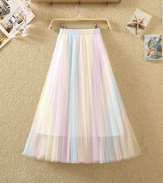 Cute rainbow color tulle skirtFabric: tulleColor: rainbow colorSize(cm): free sizelength 80 waist 60-85 Multicolor Tulle Skirt Summer Dresses, Multicolor Tulle Skirt Dress, Summer Rainbow Tulle Dress, Rainbow Tulle Dress For Spring, Spring Rainbow Tulle Dress, Multicolor Tulle Skirt For Spring, Multicolor Tulle Skirt For Summer, White Tulle Skirt For Summer, Summer Tulle Pleated Skirt