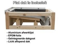 an image of a wooden box with metal parts in it's bottom section and the words, plat dak is indususter