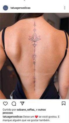 the back of a woman's neck with tattoos on her upper and lower back