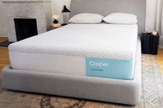 the casper mattress is made up and ready to be used as a headboard for a bed