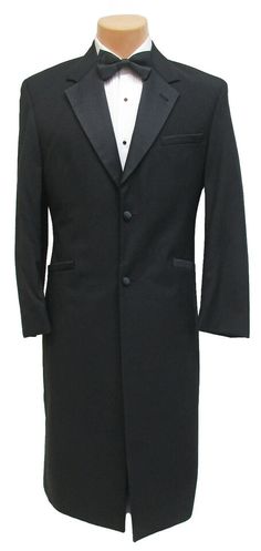 Men's Long Black Andrew Fezza Tuxedo Frock Coat Church Wedding Formal Mason 41R | eBay Black Single Breasted Outerwear For Wedding, Black Single-breasted Outerwear For Wedding, Black Wedding Suit With Hidden Button Closure, Classic Wedding Outerwear With Hidden Buttons, Black Tuxedo Outerwear For Wedding, Elegant Black Wedding Outerwear, Classic Long Sleeve Tuxedo For Wedding, Classic Single Breasted Tuxedo For Wedding, Classic Long Sleeve Wedding Tuxedo