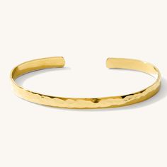 The Hammered Statement Cuff Bracelet brings a beautiful display of light and texture to any look! Featuring a thick band with a gently hammered surface, this bracelet is a must-have accessory. It's the perfect statement piece for the office, brunch with friends, or happy hour at your favorite bar! The cuff is adjustable in size and safe for sensitive skin. DETAILS 14k gold filled -or- sterling silver cuff 4.6mm width Adjustable - one size fits all Safe for sensitive skin & shower safe Statement Cuff Bracelet, Love Knot Ring, Solid Gold Bracelet, Diamond Jewelry Necklace, Solid Gold Necklace, Solid Gold Earrings, Gold Bracelet Cuff, Gold Filled Ring, Pearl Hoop Earrings