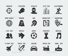 black and white icons set - miscellaneous symbols