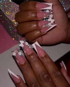 Acrylic Nail Set, Pink Ombre Nails, Stylish Nails Designs, Cute Acrylic Nail Designs, Dope Nail Designs, Long Acrylic Nails Coffin, Nails Medium