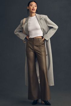 Rent The Naomi Vegan Leather Wide-Leg Flare Pants from Nuuly. Pick 6 items for $98/month. Free shipping + returns. Mauve Pants, Wide Leg Flare Pants, Closet Inventory, Wardrobe Planning, Her Closet, December 2023, Faux Leather Pants, Pants Color, Flare Pants