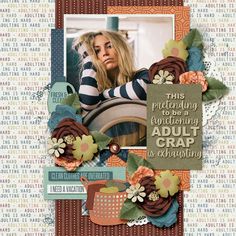 a scrapbook page featuring an image of a woman with flowers on it and the words,