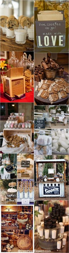 a collage of pictures showing different types of baked goods and desserts on display