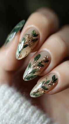 Woodland Theme Nails, Elven Nails, Forest Fairy Nails, Hobbit Nails, Earth Tone Nails Designs, Enchanted Nails, Valentine's Day Nails, Wedding Nails