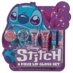 Package Dimensions: 7.44" x 7" Lip Gloss Tubes Net Weight: 0.40 Ounces (12g) Lip Gloss Pots Net Weight: 0.18 Ounces (5.2g) Lip Gloss Wands Net Weight: 0.08 Ounces (2.2g) Scent: Cherry, Sweet Mint & Lovely Vanilla Material: Plastic Color: Blue, Pink, White & Purple Age Grade: 8+ Care & Safety: For External Use Only; Do Not Ingest UPC: 889628204423 Quantity: 6 Everyone's favorite little aliens now come in a darling lip gloss set! Stitch & Angel Lip Gloss Set is colorfully designed to feature Stitch and Angel in darling poses. It comes with lip gloss in three different types of containers, and includes glosses that are both flavored and filled with shimmering glitter. Enjoy this fun set of merch from two adorable Disney characters! Lip Smackers 90s, Stitch Merchandise, Lilo And Stitch Merchandise, Lip Gloss Balm, Best Lip Gloss, Sweet Mint, Gender Fluid, Sister Christmas, Fun Crafts To Do